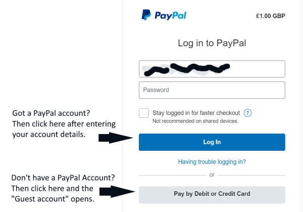 Paying us via PayPal